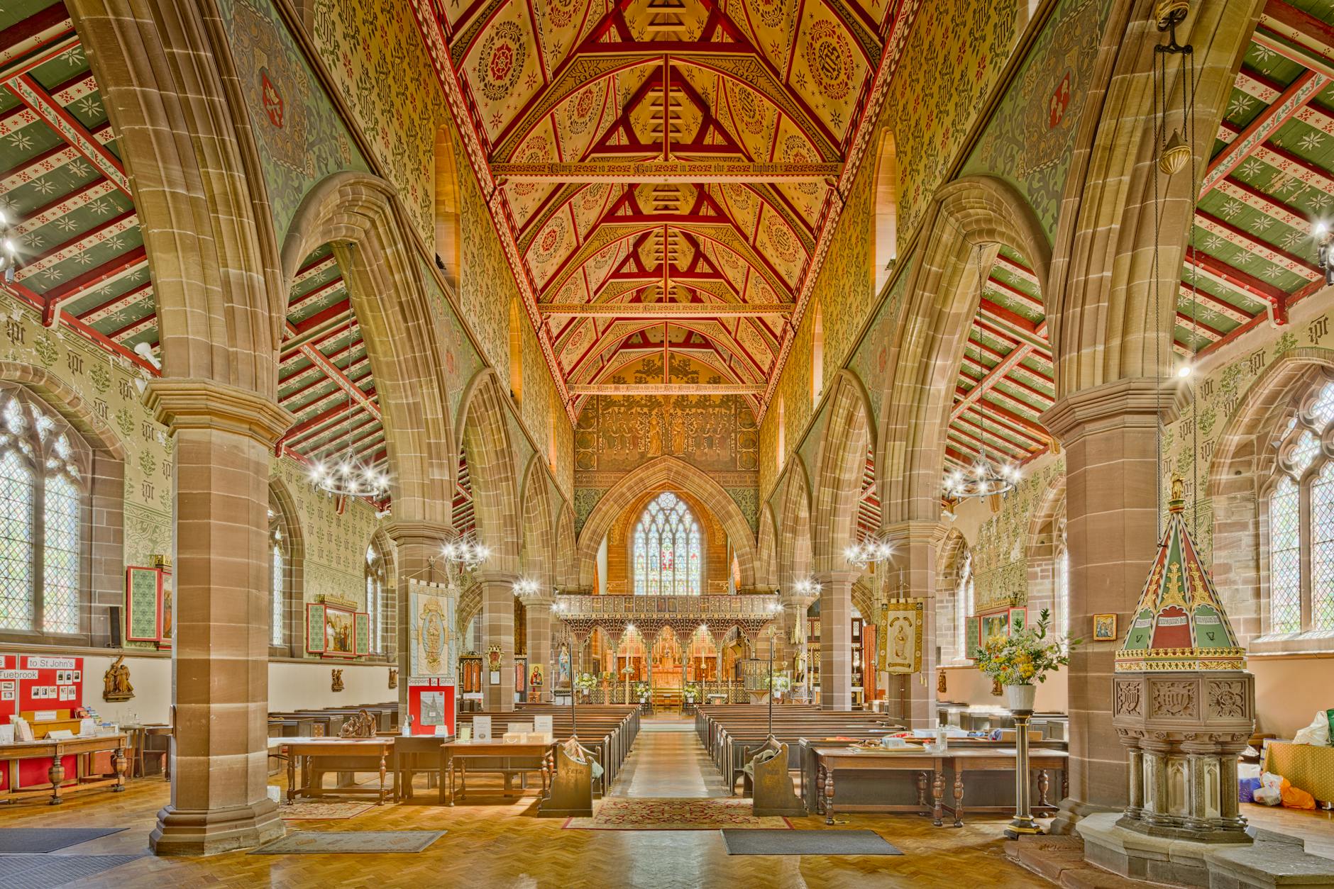 intricate interior of st john the baptist church
