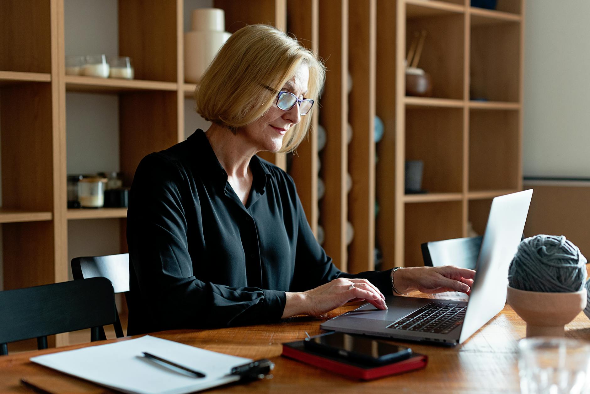 woman using a laptop